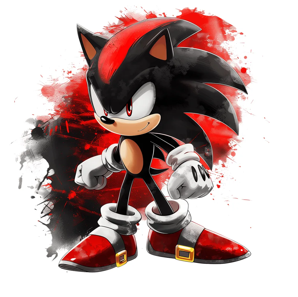 Sonic – Shadow v červeném – jedlý obrázek na dort – jedlý obrázek na dort