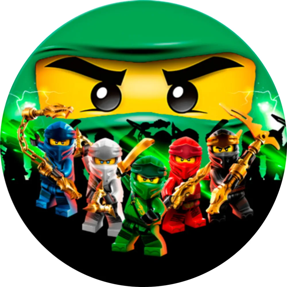 Lego Ninjago – parta pod zelenou maskou – jedlý obrázek na dort – jedlý obrázek na dort
