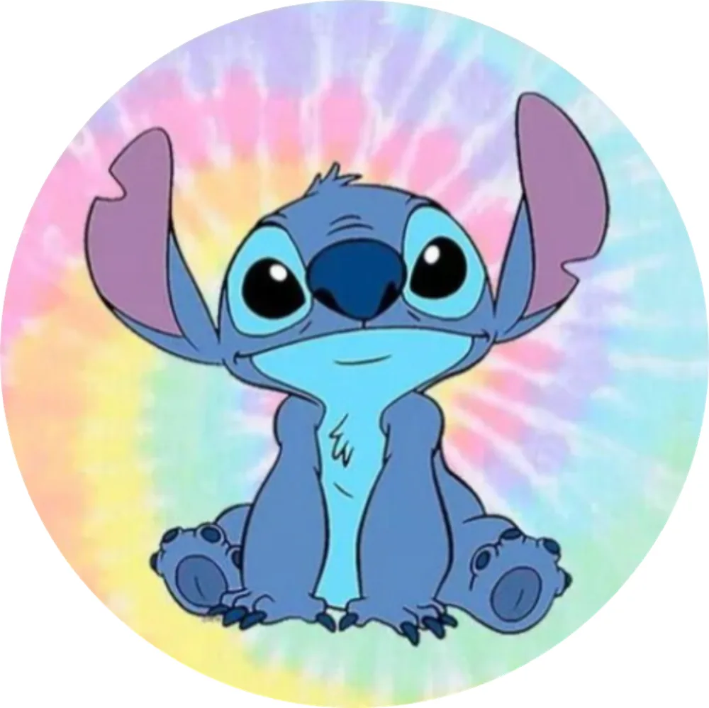 Lilo a Stitch – v batikových barvách – jedlý obrázek na dort – jedlý obrázek na dort
