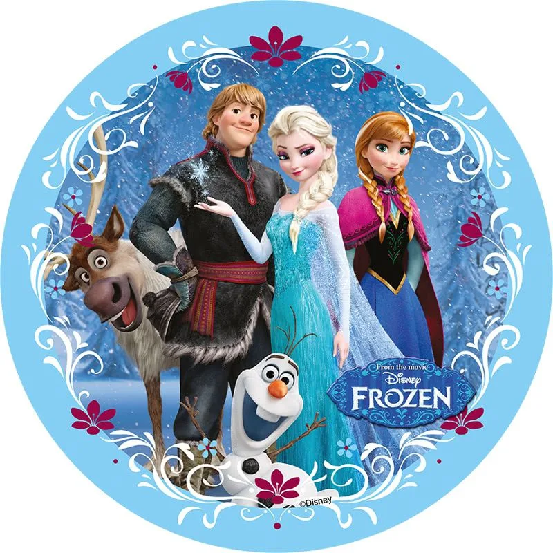 Frozen – Ledové království – parta s logem na modrém – jedlý obrázek na dort – jedlý obrázek na dort