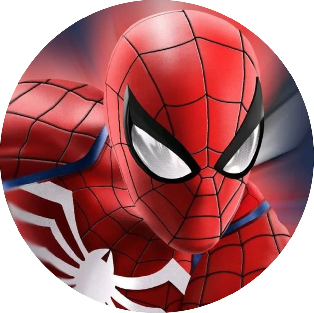 Spiderman – detail masky – jedlý obrázek na dort – jedlý obrázek na dort