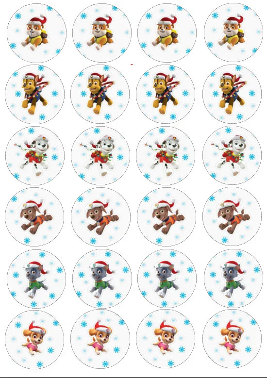 Paw Patrol – Tlapková Patrola – jedlý papír na cupcakes – jedlý obrázek na dort