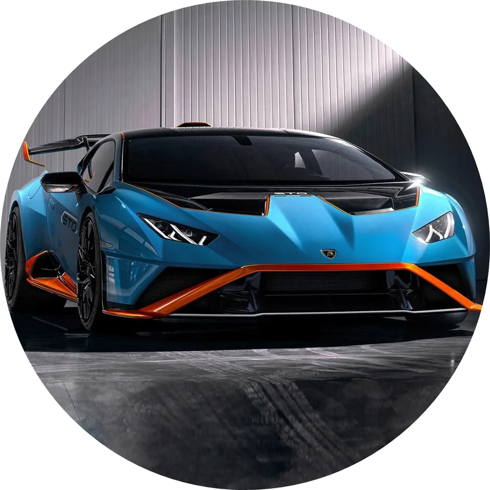 Sporťák Lamborghini – modrý Huracán – jedlý obrázek na dort – jedlý obrázek na dort