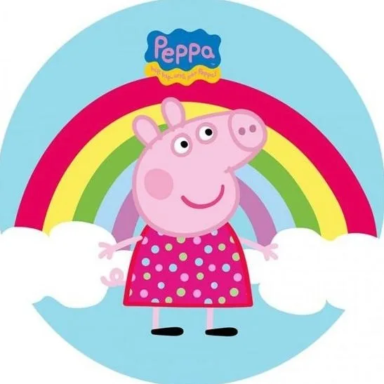 Prasátko Peppa – Duha – jedlý obrázek na dort – jedlý obrázek na dort