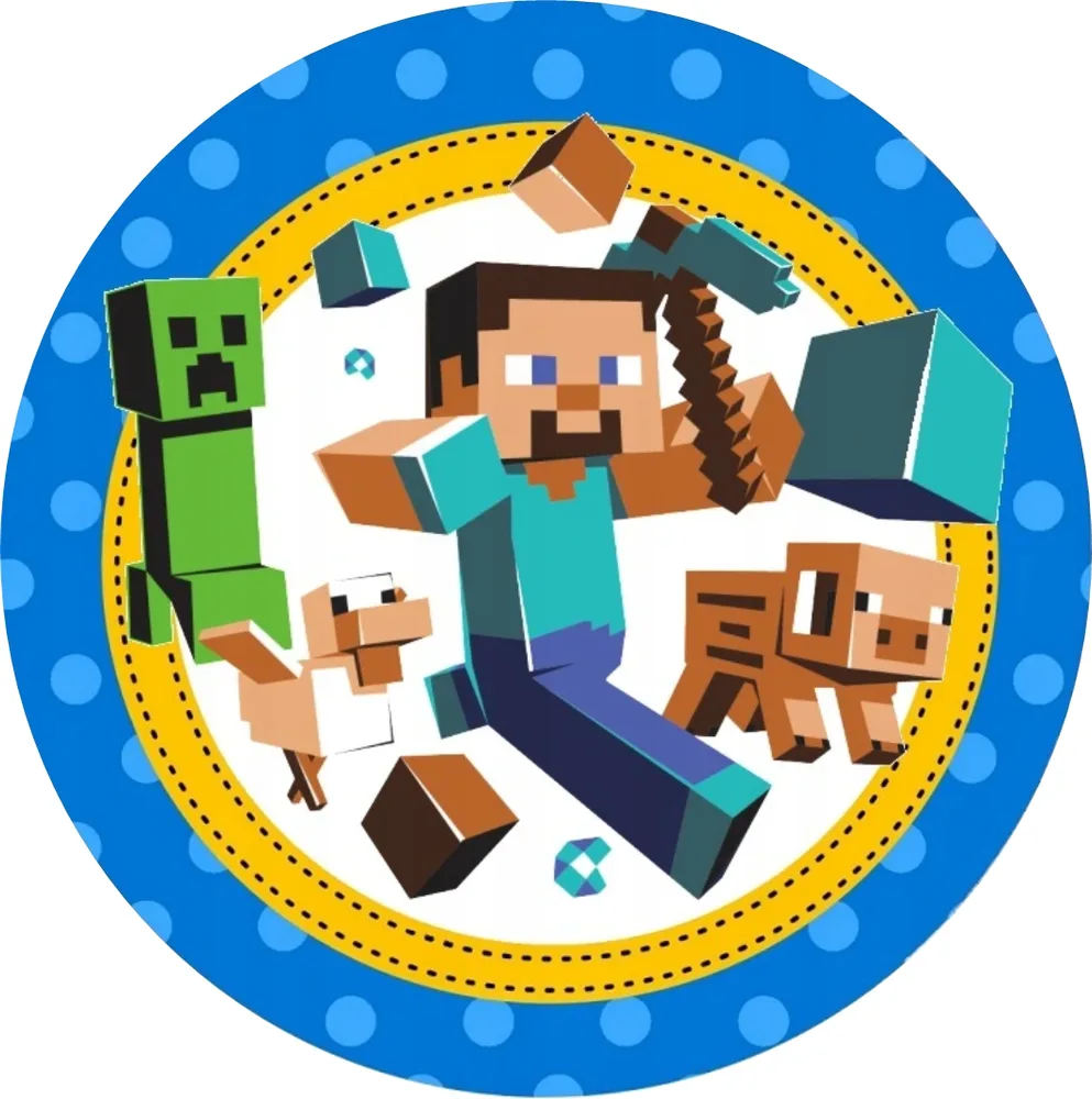 Minecraft – Modrý Okraj – jedlý obrázek na dort – jedlý obrázek na dort
