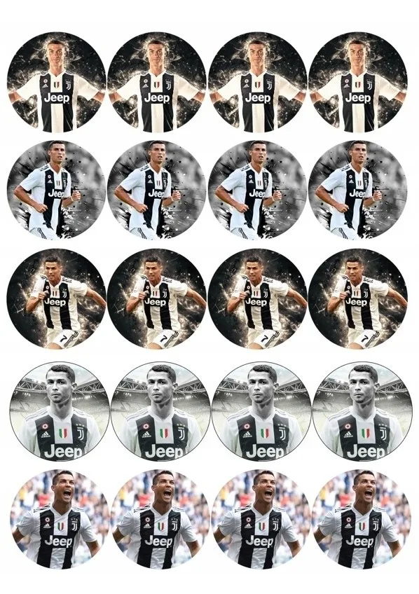 Cristiano Ronaldo – jedlý papír na cupcakes – jedlý obrázek na dort