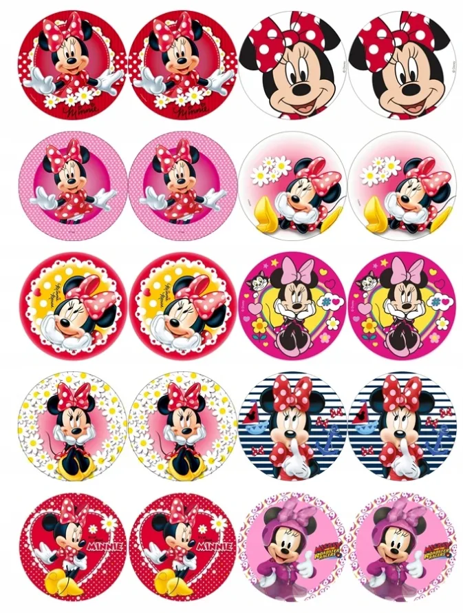 Minnie Cupcakes – jedlý papír na cupcakes – jedlý obrázek na dort