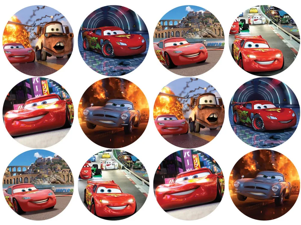 Cars – jedlý papír na cupcakes – jedlý obrázek na dort