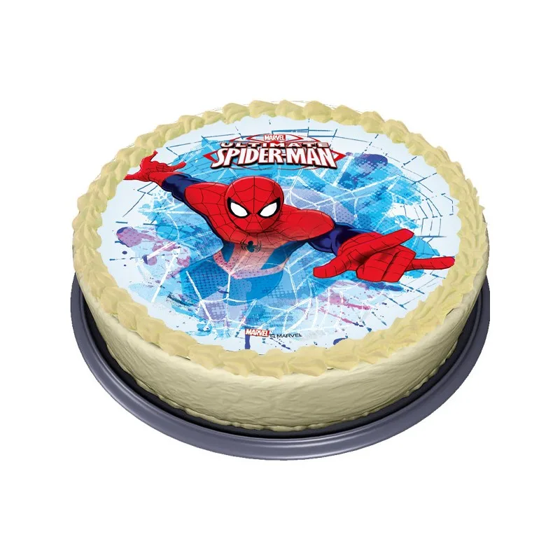 Spiderman – let s logem na modrém – jedlý obrázek na dort – jedlý obrázek na dort