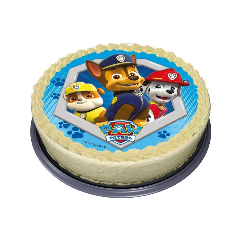 Paw Patrol – Chase a Marshall v šestiúhelníku – jedlý obrázek na dort – jedlý obrázek na dort