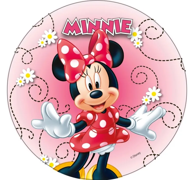 Minnie s kopretinami – jedlý obrázek na dort – jedlý obrázek na dort