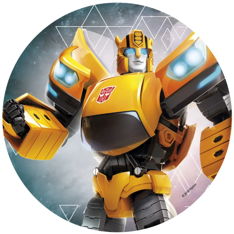 Transformers – Bumblebee zblízka – jedlý obrázek na dort – jedlý obrázek na dort
