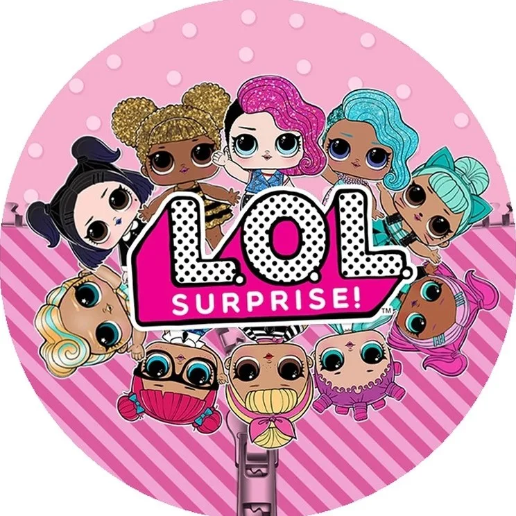 L.O.L. Surprise (LOL) – panenky s logem na růžovém – jedlý obrázek na dort – jedlý obrázek na dort