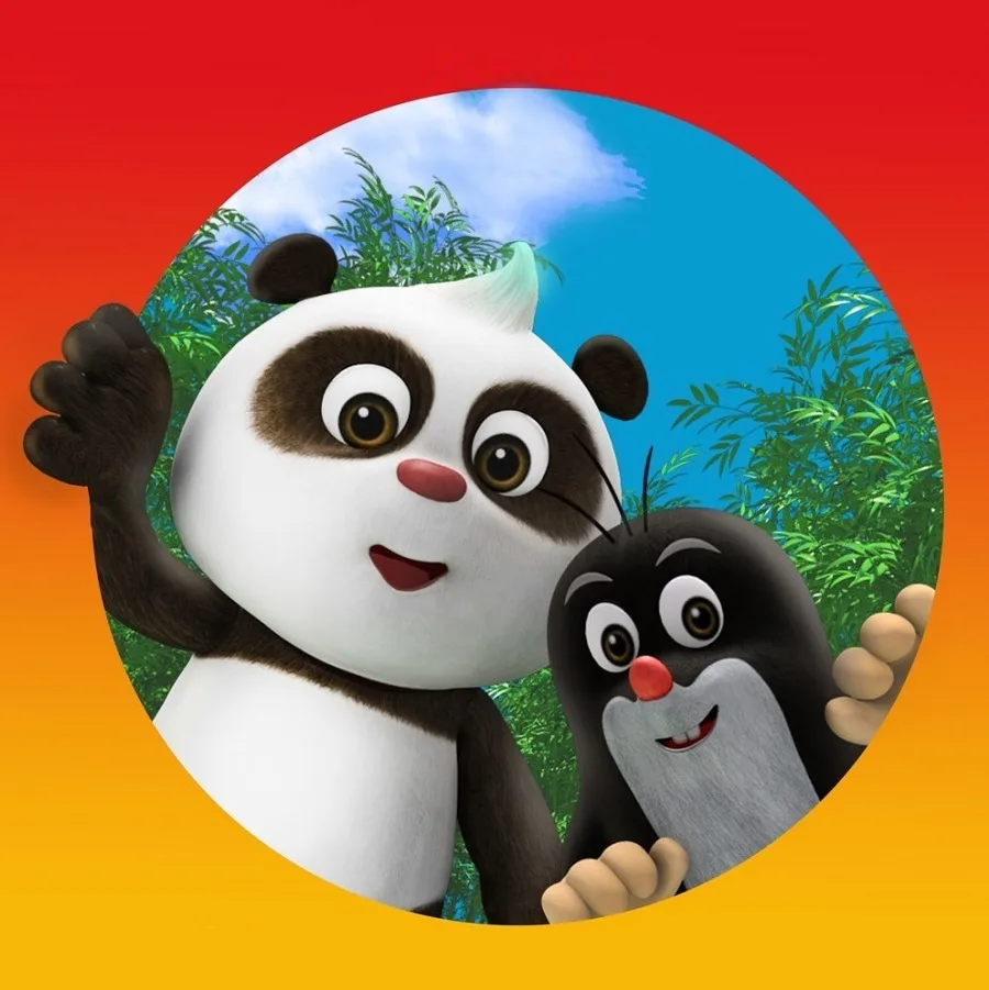 Krtek a Panda – Čtverec – jedlý papír na hranatý dort – jedlý obrázek na dort