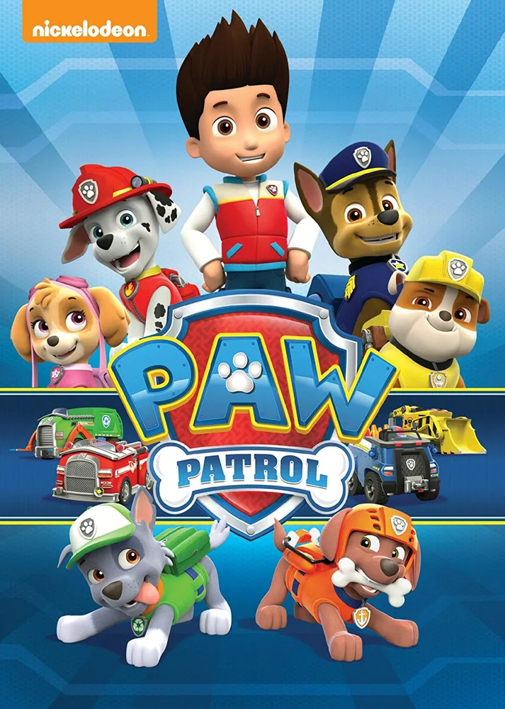 Paw Patrol aneb Tlapková patrola – Ryder a parta s logem – jedlý papír na hranatý dort – jedlý obrázek na dort