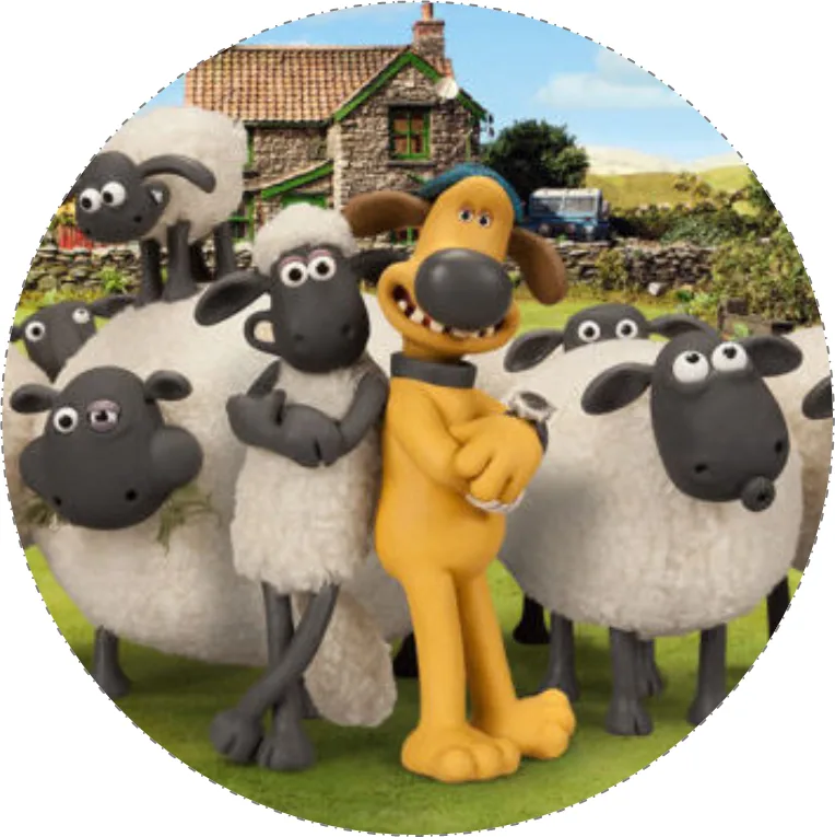 Ovečka Shaun – na farmě s Bitzerem – jedlý obrázek na dort – jedlý obrázek na dort