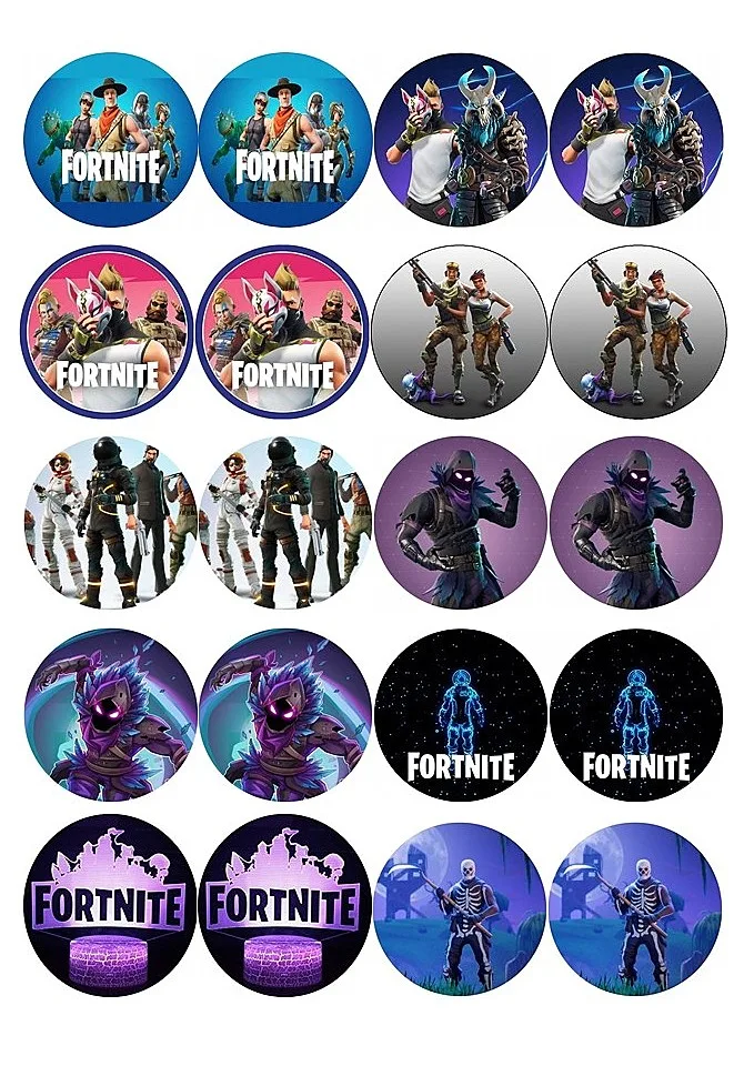 Fortnite – jedlý papír na cupcakes – jedlý obrázek na dort