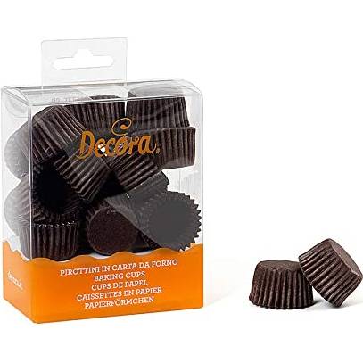 Košíčky na pralinky hnědé 2,7 × 1,7 cm, 200 ks – Decora