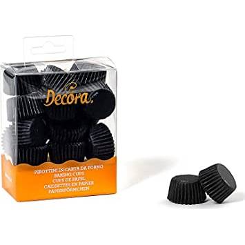 Košíčky na pralinky černé 2,7 × 1,7 cm (200 ks) – Decora