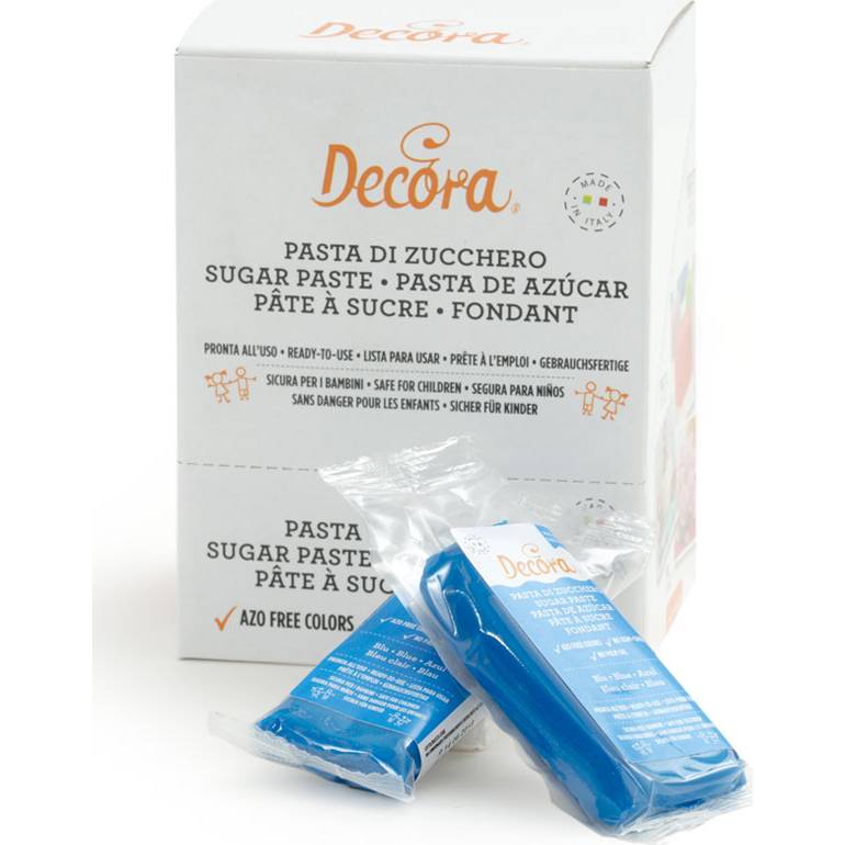 Extra tvrdá potahovací hmota 100 g modrá – Decora