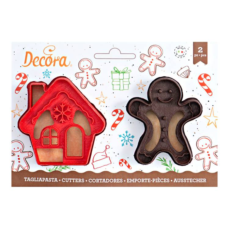 Vykrajovátko vánoční domeček a gingerman 8 cm – Decora
