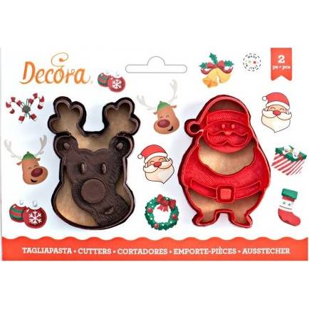 Vykrajovátko sob a Santa Claus 8 cm – Decora