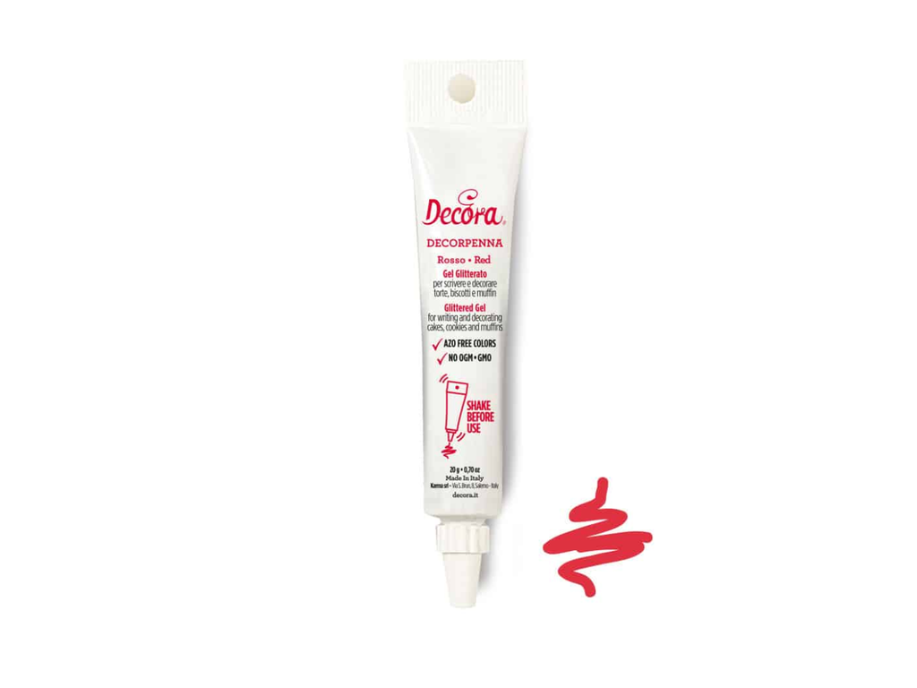 Zdobicí tuba na psaní gel červený 20 g – Decora