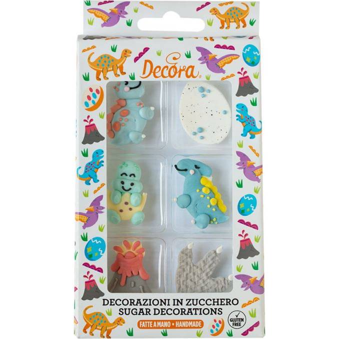 Cukrová dekorace dinosaurus 6 ks – Decora
