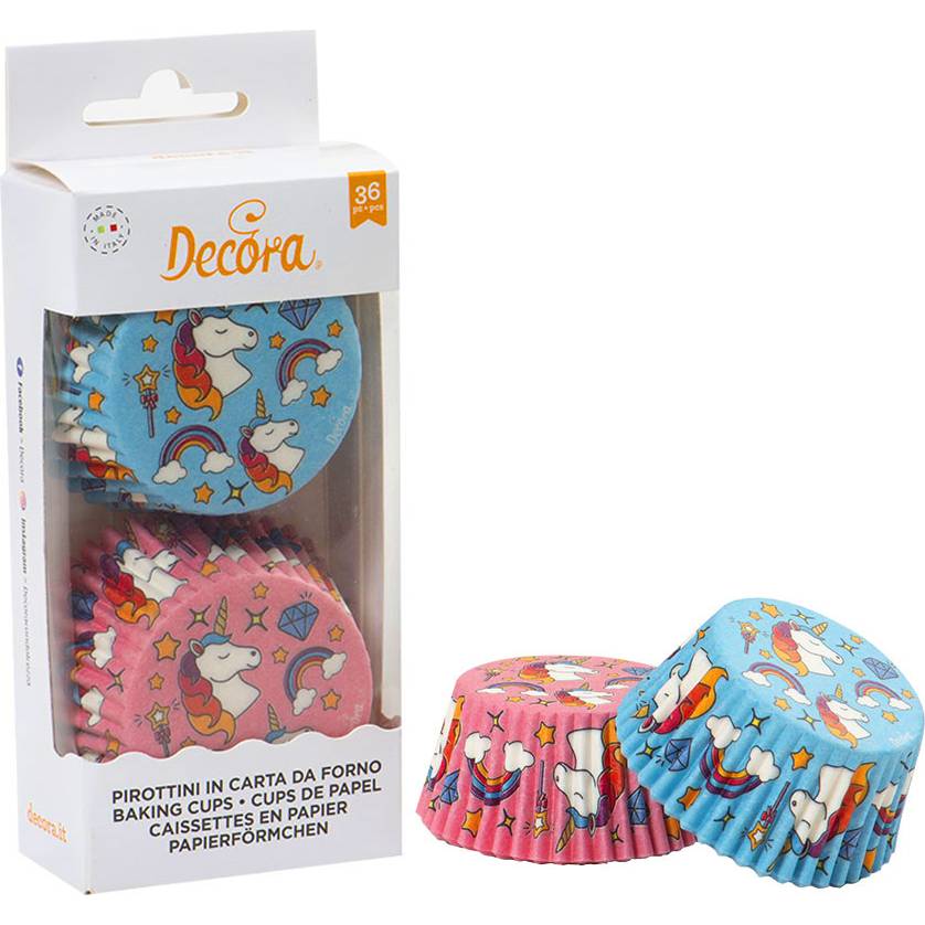 Košíčky na muffiny Jednorožec modro-růžové 36 ks – Decora