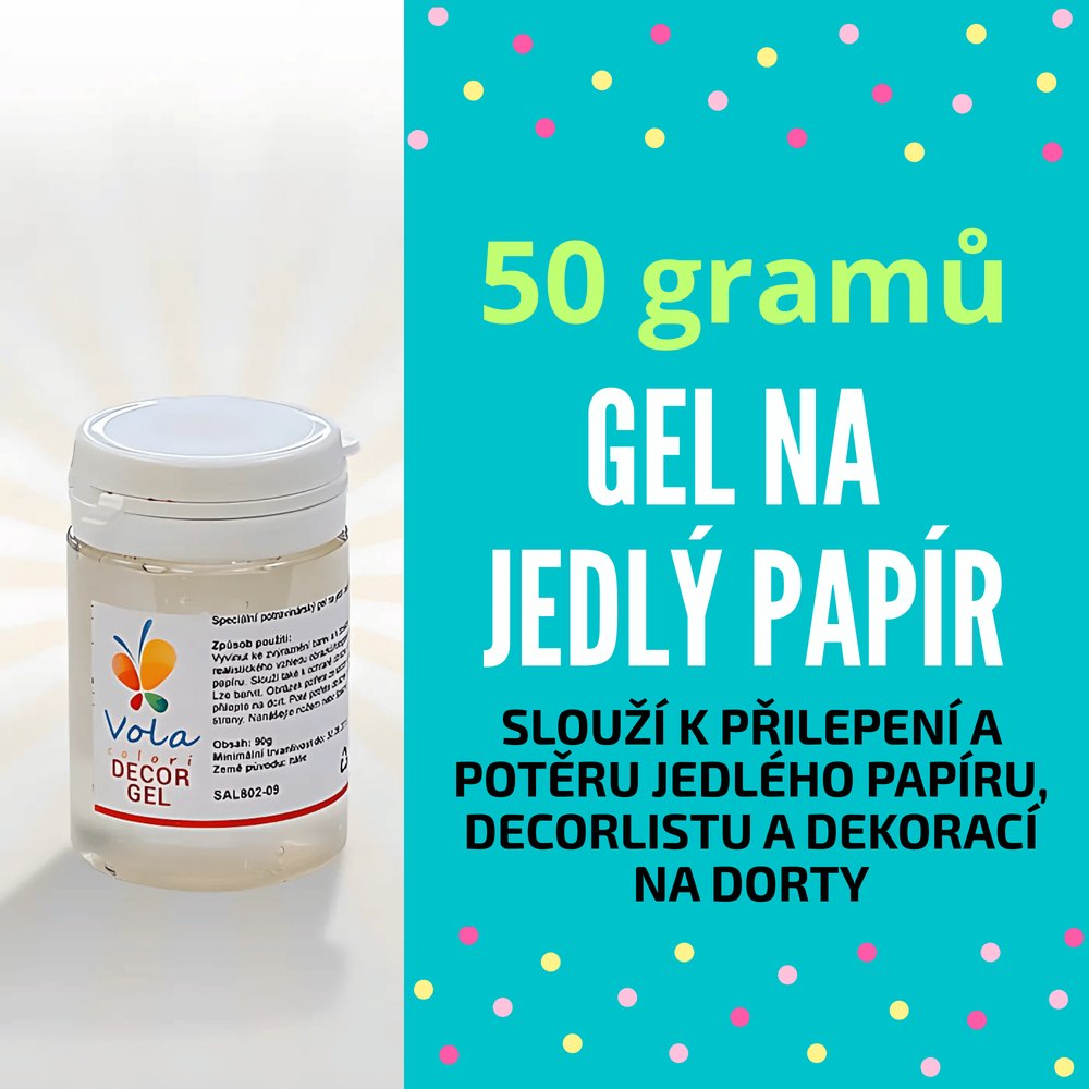 Gel na jedlý papír pro tisk do 21 cm 50 g – Vola colori