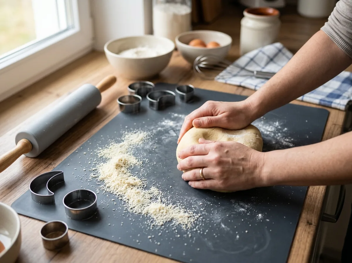 Příprava těsta na proteinové cukroví na válu