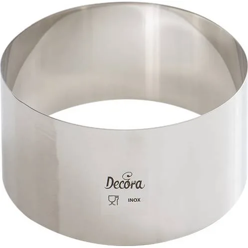 Dortový ráfek nerezový kulatý 9 × 6 cm – Decora