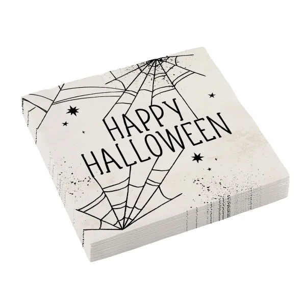 Papírové party ubrousky Happy Halloween - pavučiny 33x33 cm, 16 ks – Amscan