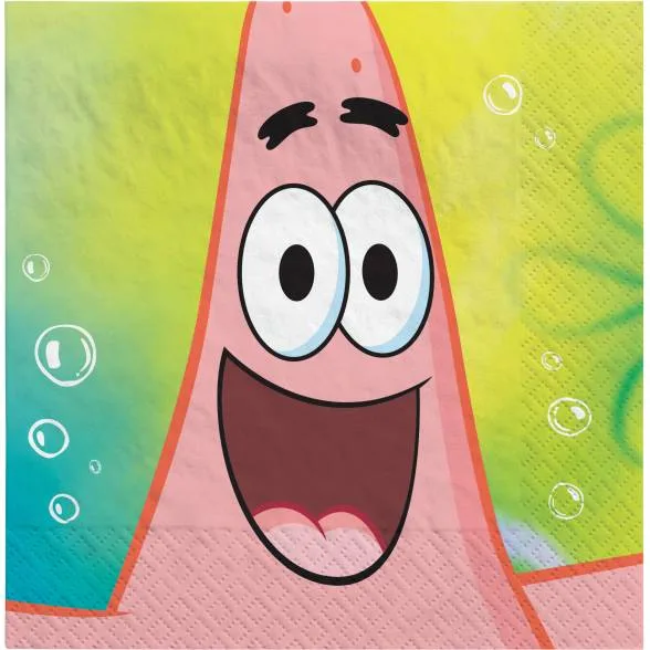 Ubrousky Spongebob v kalhotách 33 × 33 cm, 16 ks – Amscan