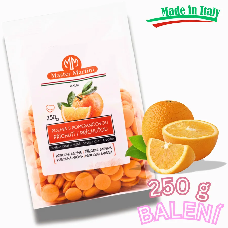 Pomerančová poleva v peckách 250 g – Master Martini