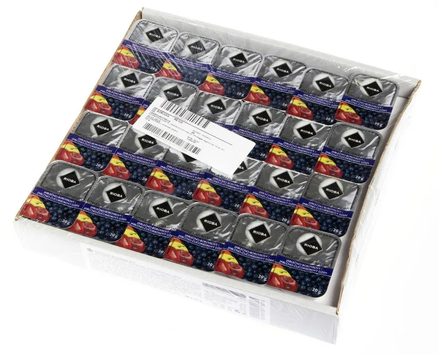 Jablečno-borůvkový džem porce 48 × 20 g – RIOBA