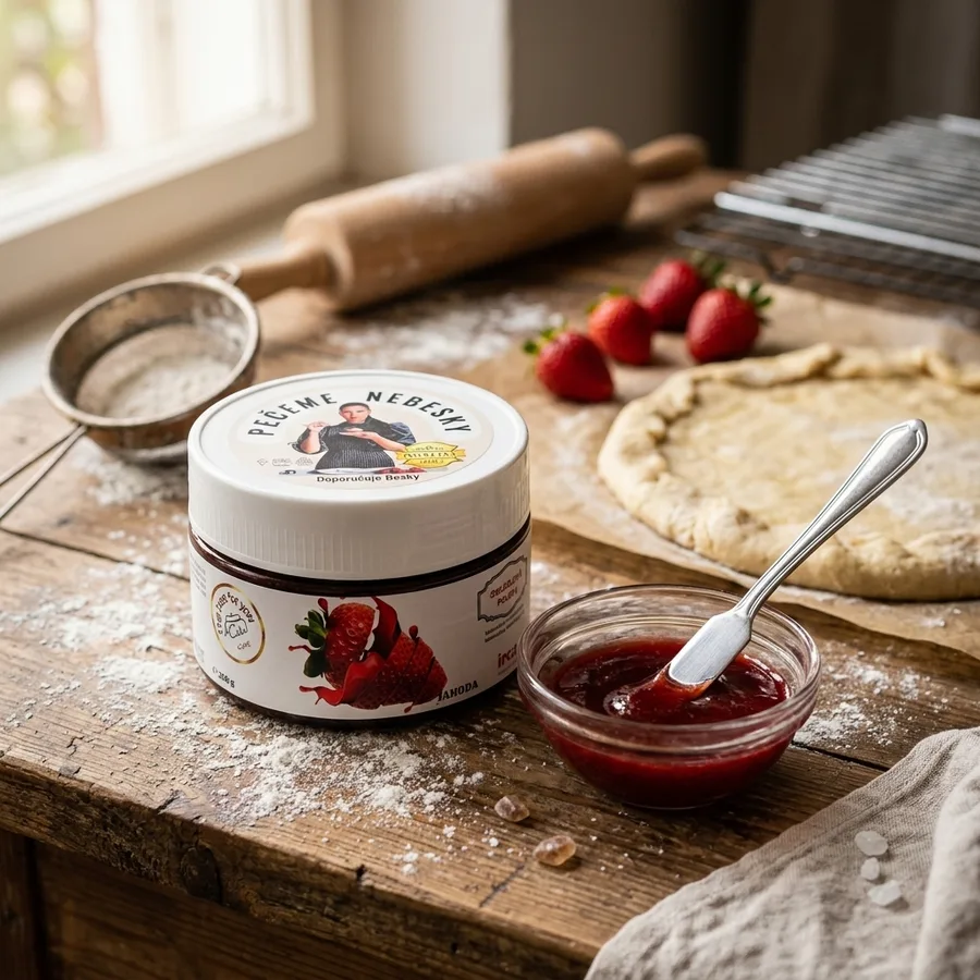 Zrcadlová poleva s jahodovou příchutí Farcitura 250 g – IRCA