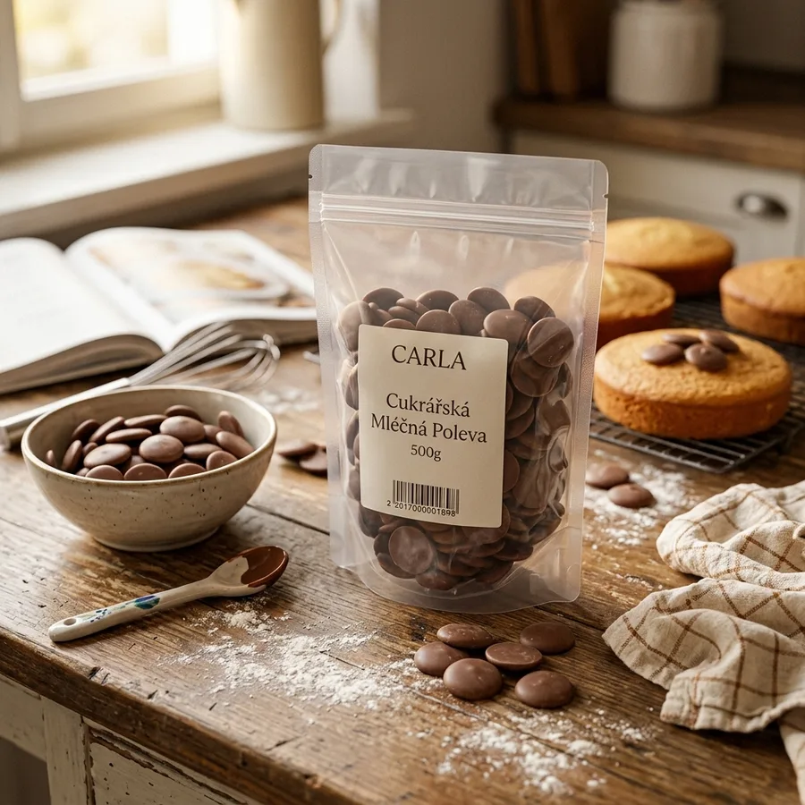 Cukrářská mléčná poleva s leskem 500 g – CARLA