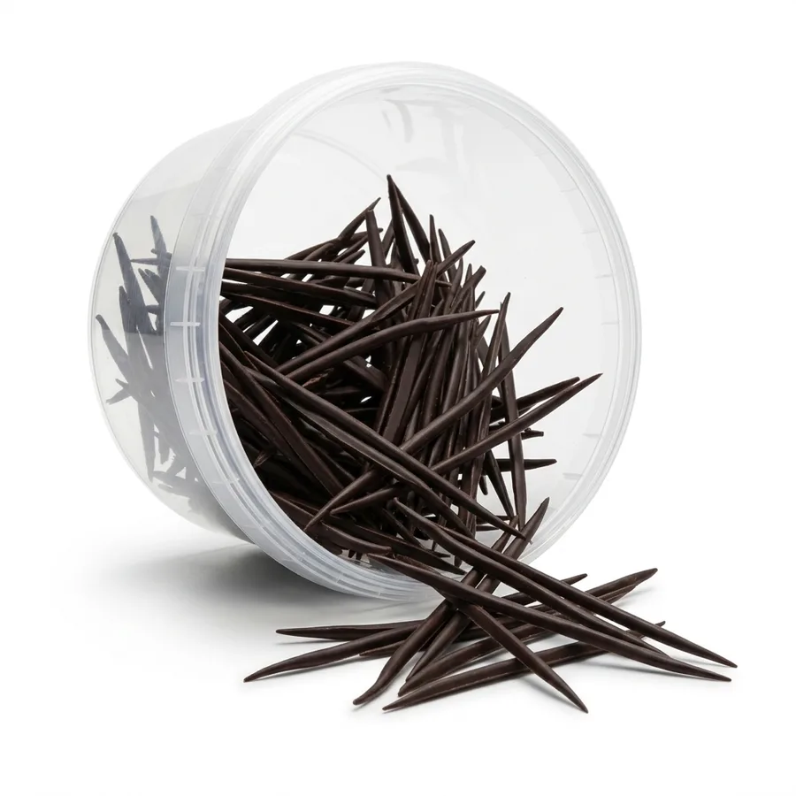 Čokoládová dekorace Bristle jehličky tmavé 50 g – 4Cake