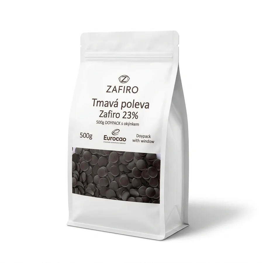 Tmavá poleva Zafiro 23% 500g – Eurocao