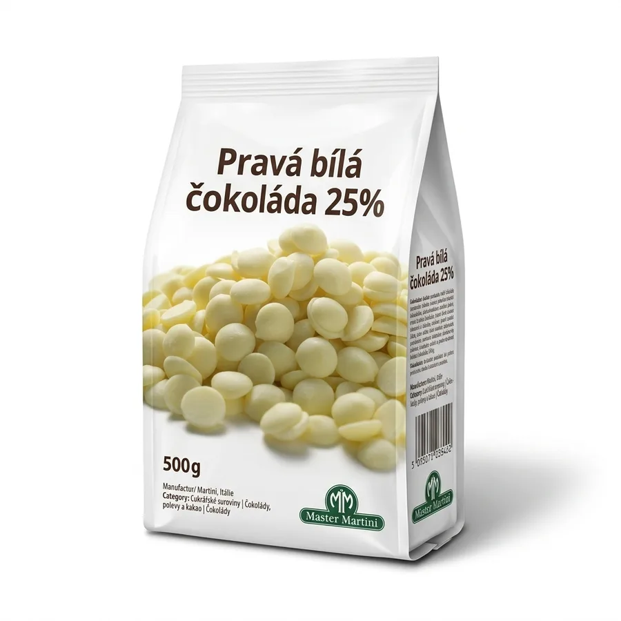 Pravá bílá čokoláda 25% 500 g – Master Martini