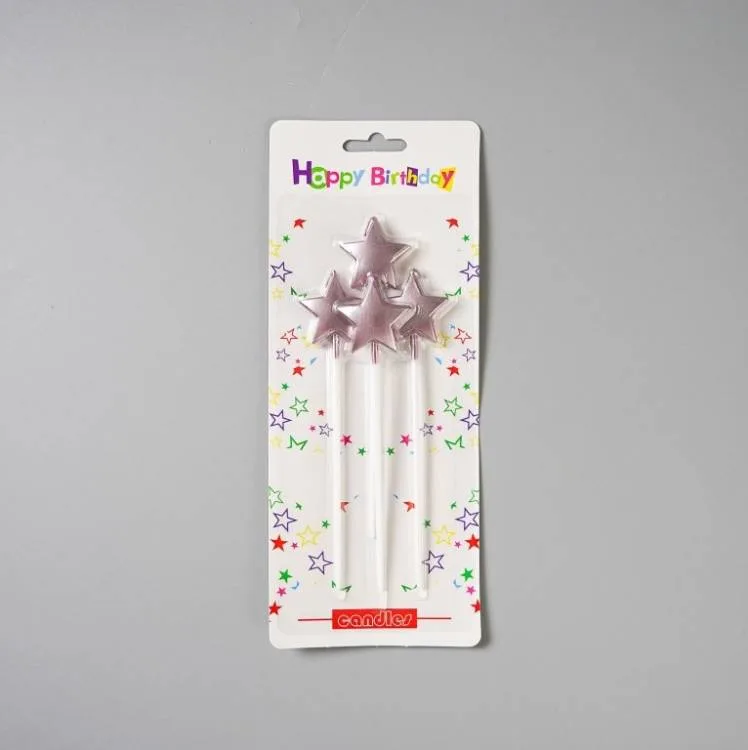 Dortové svíčky Hvězdy fialové, 3 cm (4 ks)