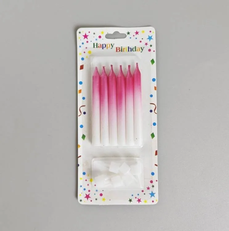 Dortové svíčky Harmony růžovo-bílé 8 cm (6 ks)