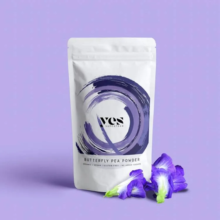 Přírodní barvivo fialové Motýlí hrachový květ 80 g – Yes Superfood
