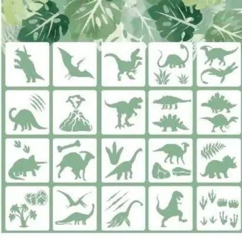 Cukrářské stencily Dinosauři 12,5 × 12,5 cm, 20 ks – Decora