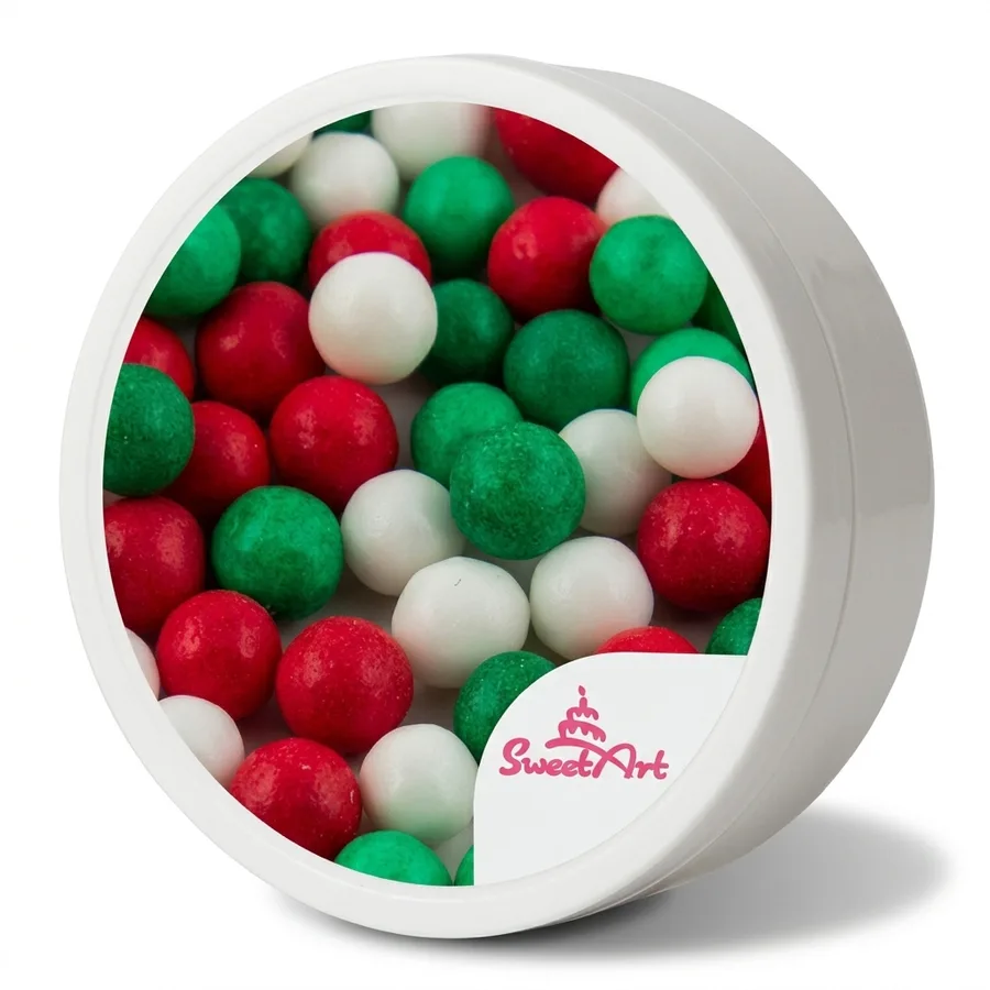 Cukrové perly Christmas mix 7 mm, 50 g – SweetArt