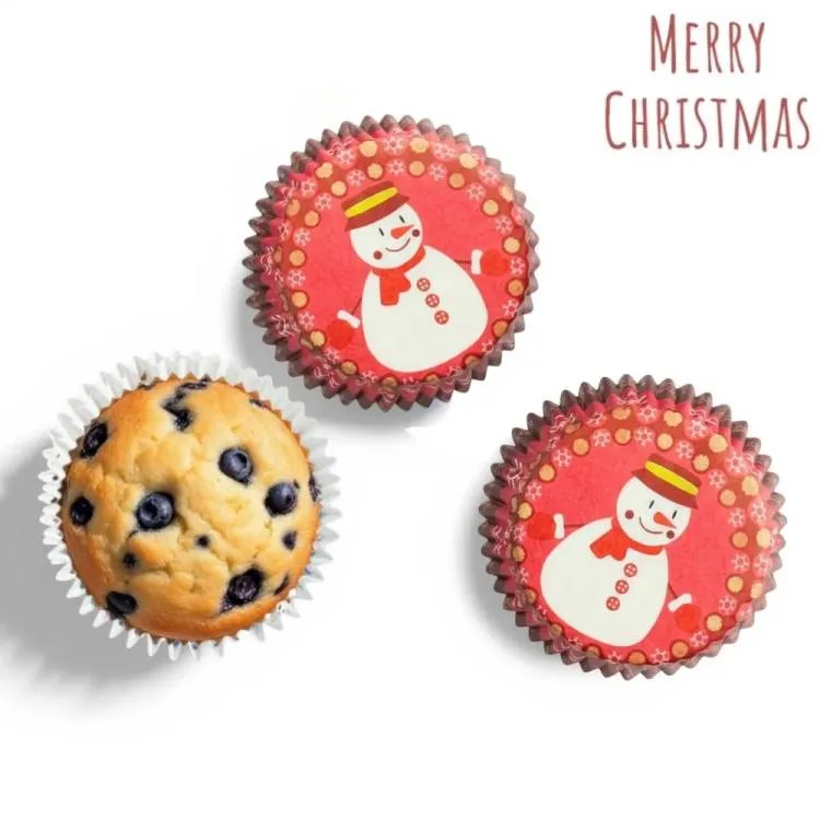 Košíčky na muffiny červené s vánočními motivy 5 × 3 cm (75 ks)