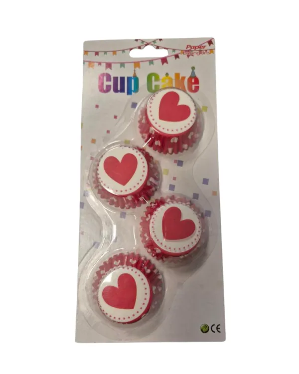 Košíčky na mini muffiny Srdíčka 3,2 × 2,2 cm, 100 ks