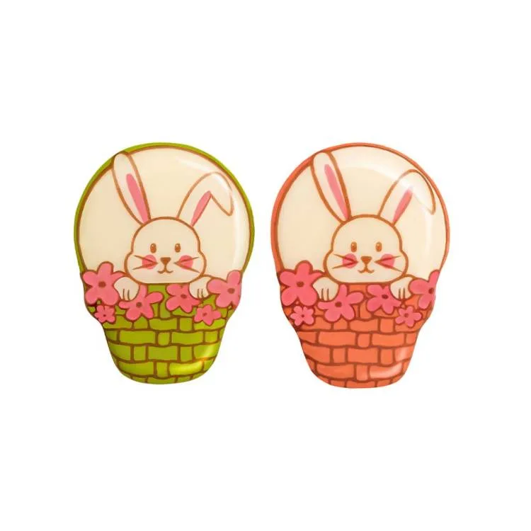 Čokoládová dekorace Zajíčci v košíku 2,6 x 3,5 cm (8 ks)
