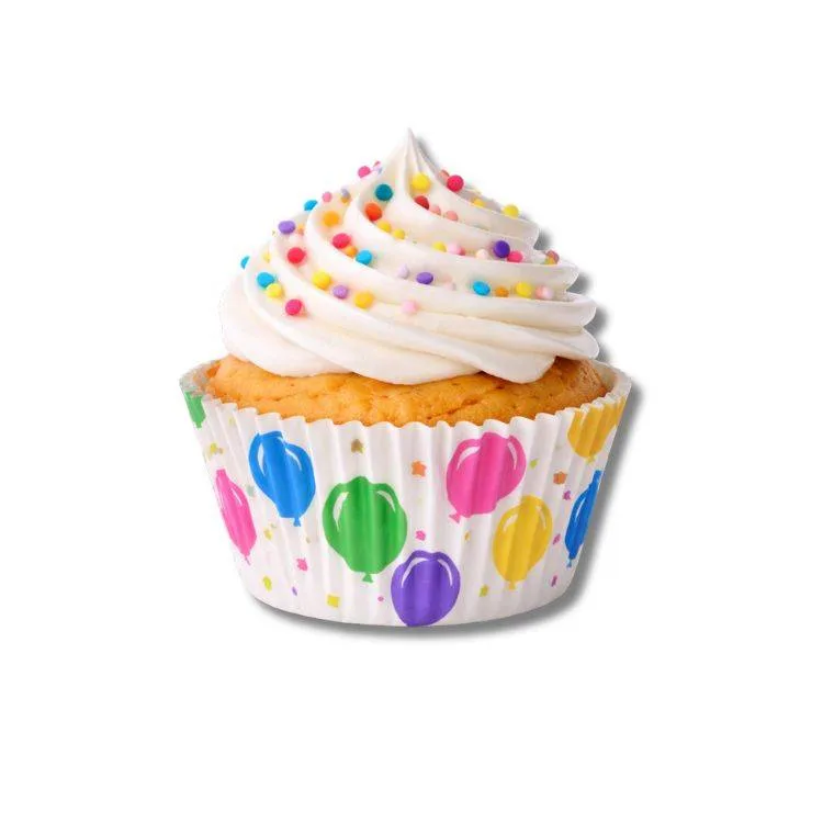 Košíčky na muffiny barevné balónky 5 × 3 cm (100 ks)